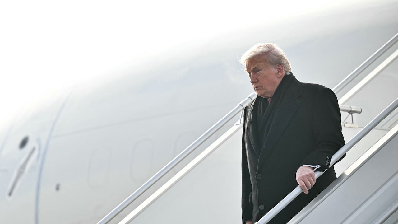Donald Trump en su llegada a Suiza para asistir a la cumbre de Davos.