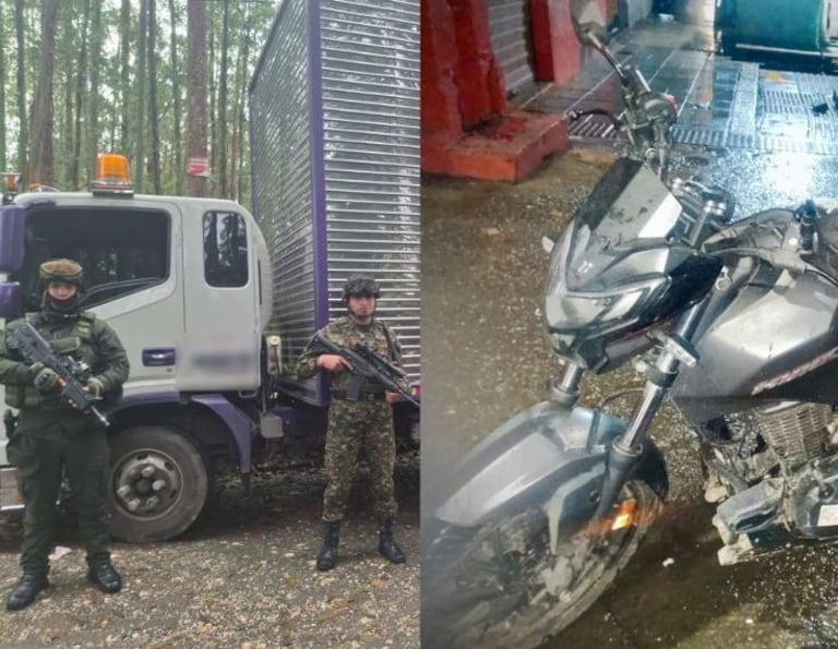 Motocicleta recuperada por la Policía Metropolitana de Popayán en el sector de la plaza de mercado del barrio Bolívar, tras verificar que presentaba reporte vigente por hurto en el sistema judicial.