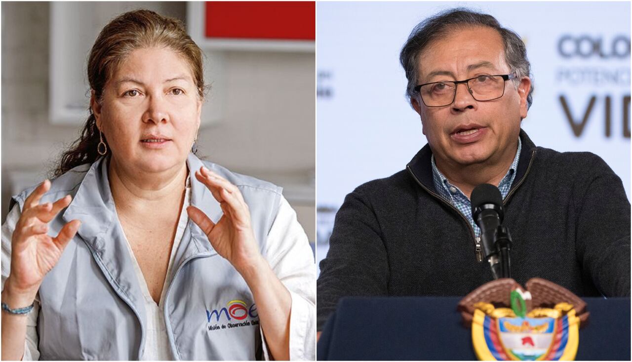 Alejandra Barrios directora de la MOE y el presidente Gustavo Petro