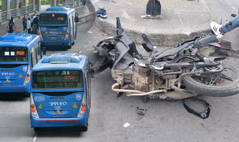 El accidente causó congestión. Autoridades piden no invadir el carril exclusivo del MÍO.