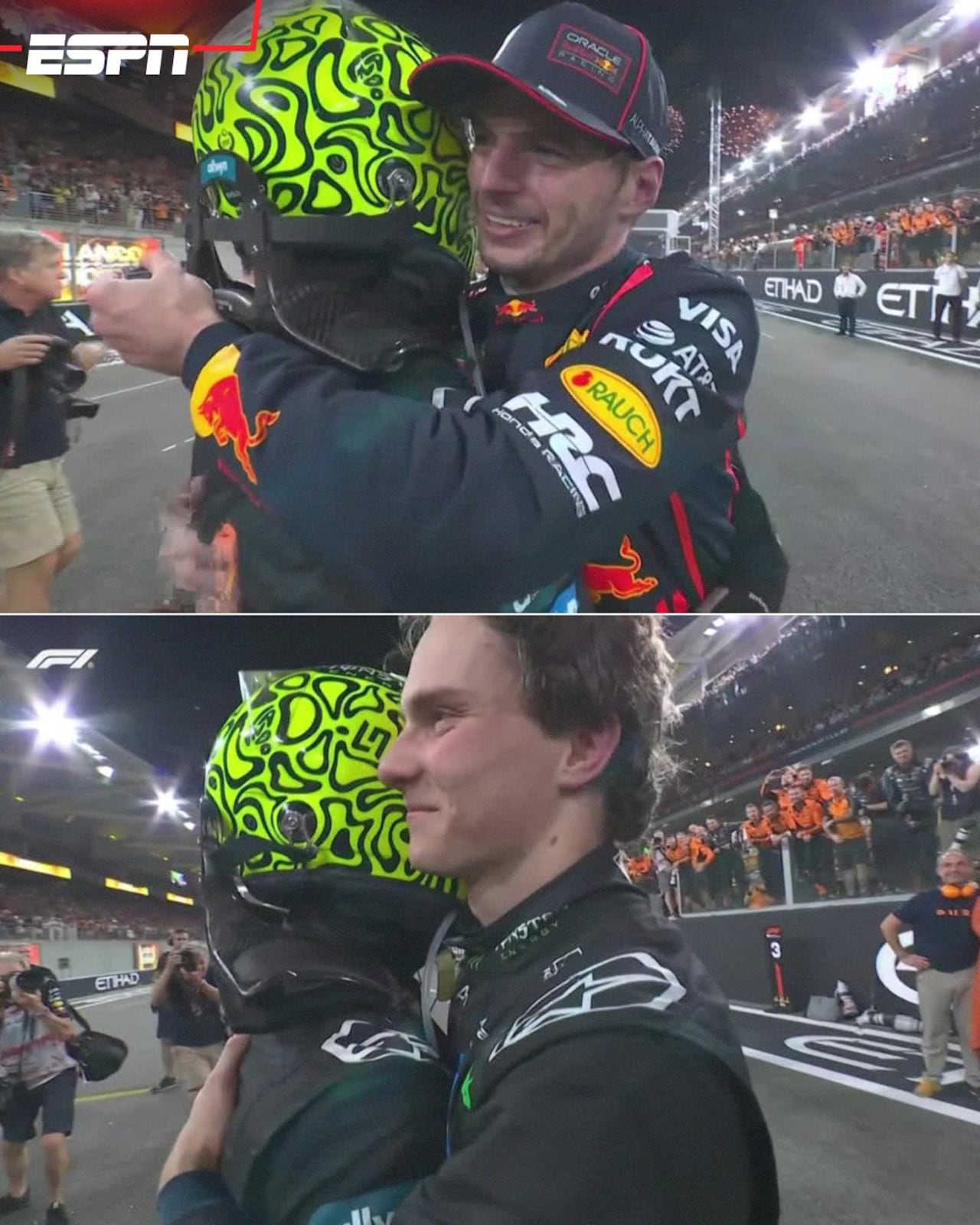 Max Verstappen y Oscar Piastri felicitan a Lando Norris tras consagrarse campeón en la F1.