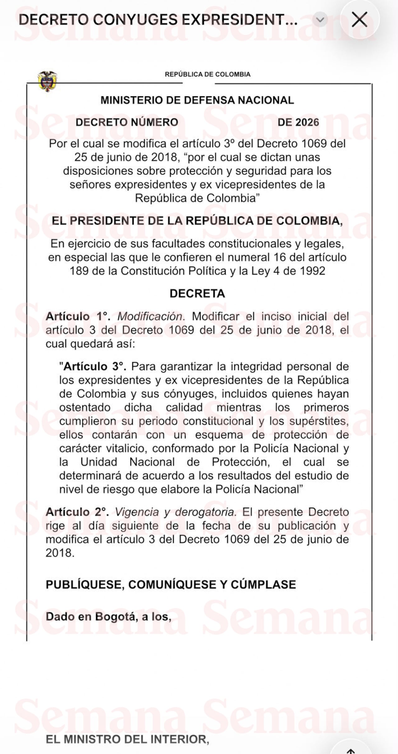Veronica Alcocer decreto Ministerio defensa