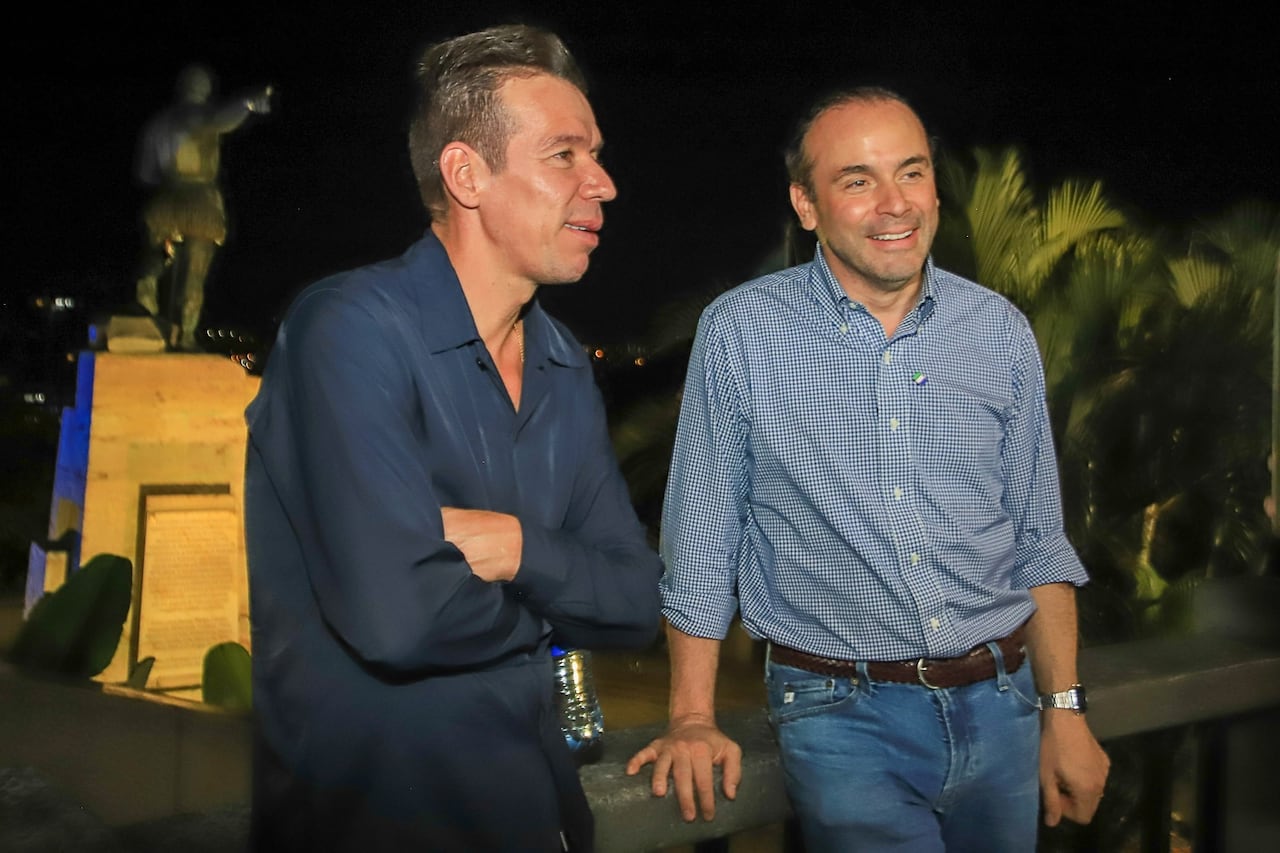 El alcalde Alejandro Eder acompañó a Rigoberto Urán durante el recorrido por varios atractivos turísticos de Cali.