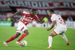Imagen del partido entre Independiente Santa Fe y América de Cali por la vuelta de los cuartos de final de la Liga Colombiana 2026.