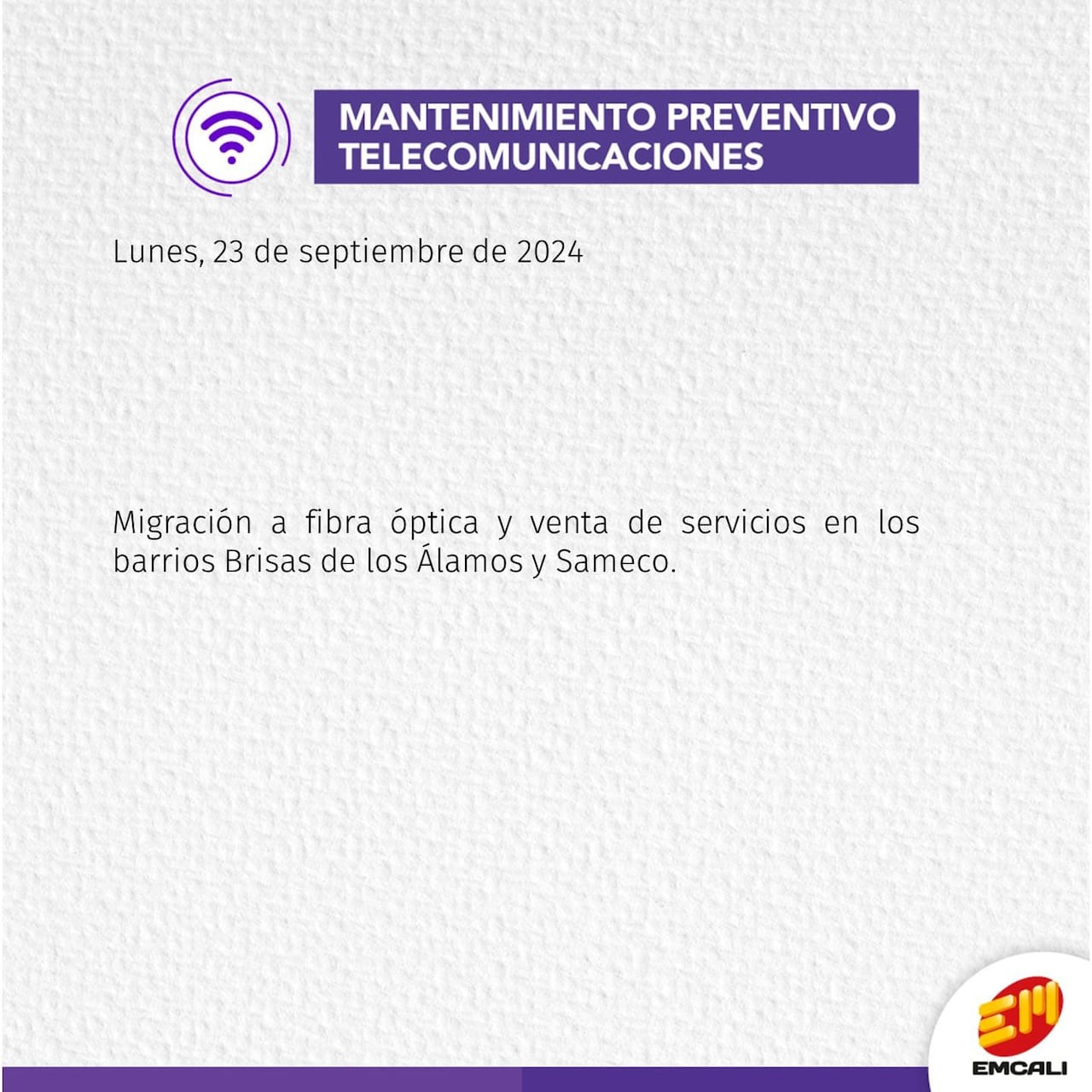 Estos don dos puntos de Cali donde se realizará el mantenimiento.