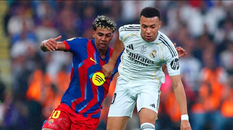 Lamine Yamal, del FC Barcelona, y Kylian Mbappe, del Real Madrid, se volverán a ver las caras en el clásico español.