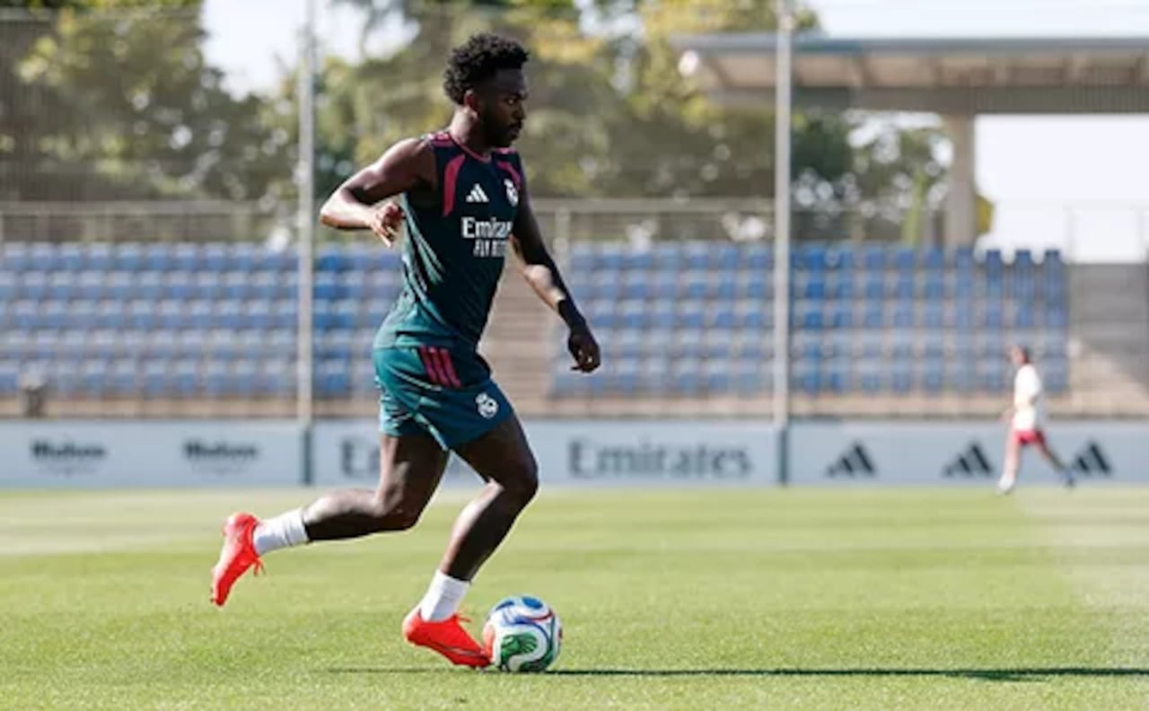 Vinícius Jr. en un entrenamiento con el Real Madrid.