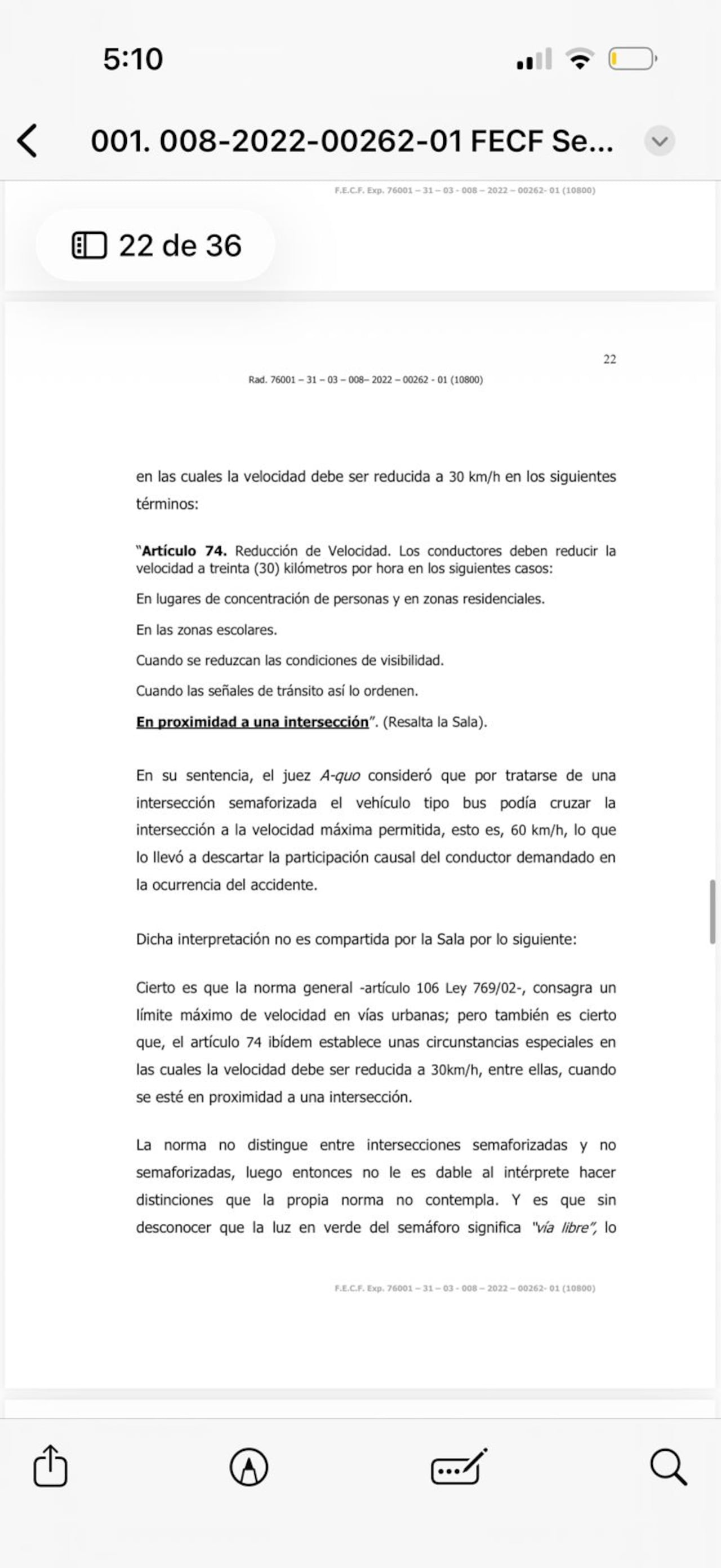 Documento Caso de Fredy Rincón, donde el Tribunal Superior del Distrito Judicial se pronuncia