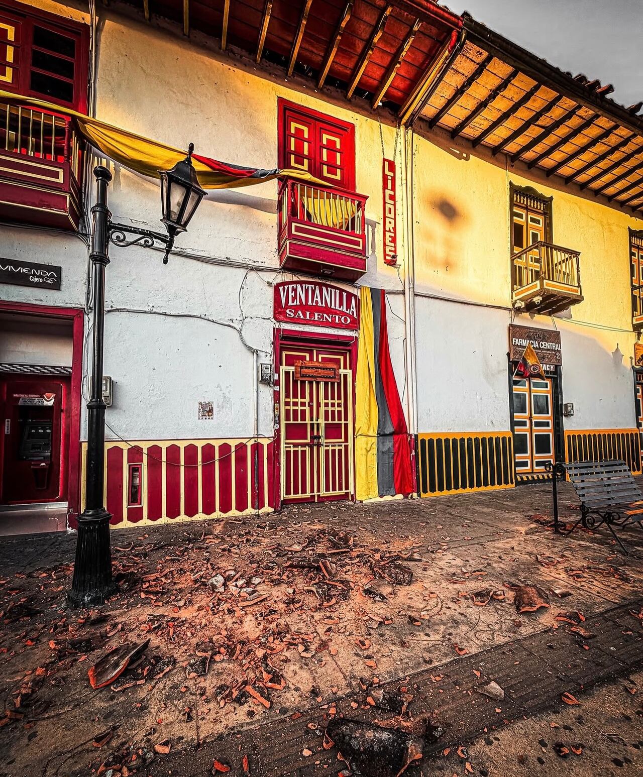 Daños en casas coloniales del municipio de Salento, Quindío.