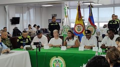 Autoridades del Valle del Cauca entregan al ministro de Defensa el balance de seguridad de la jornada electoral desde el Puesto de Mando Unificado (PMU), tras el cierre de las votaciones.