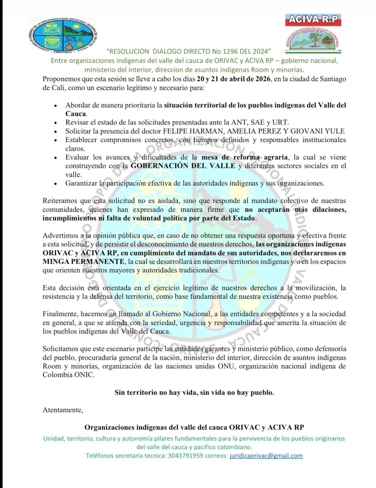 Las comunidades denuncian que entidades como la Agencia Nacional de Tierras (ANT), la SAE y la Unidad de Restitución de Tierras han fallado sistemáticamente en sus compromisos.