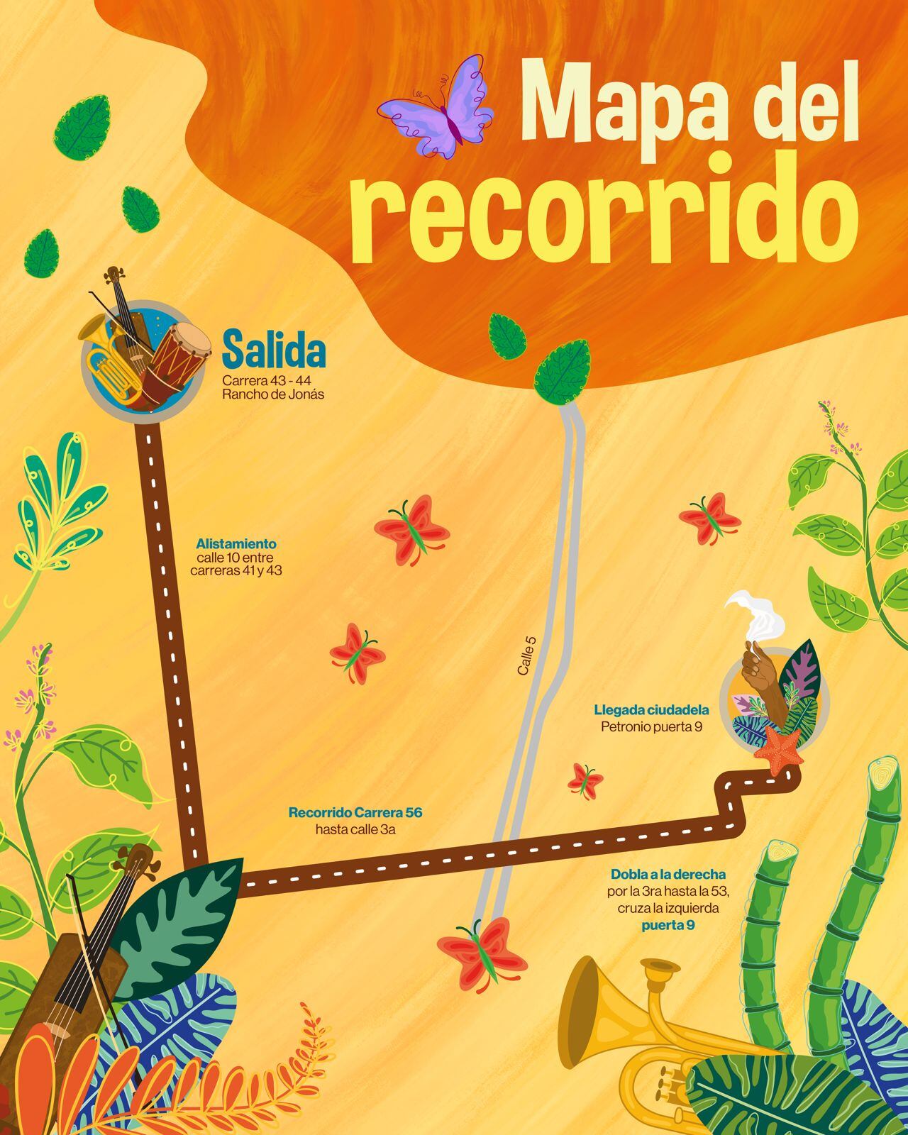 Mapa del recorrido de esta tarde.