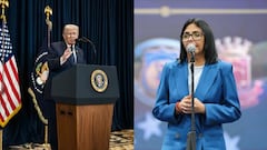 Donald Trump y Delcy Rodríguez.
