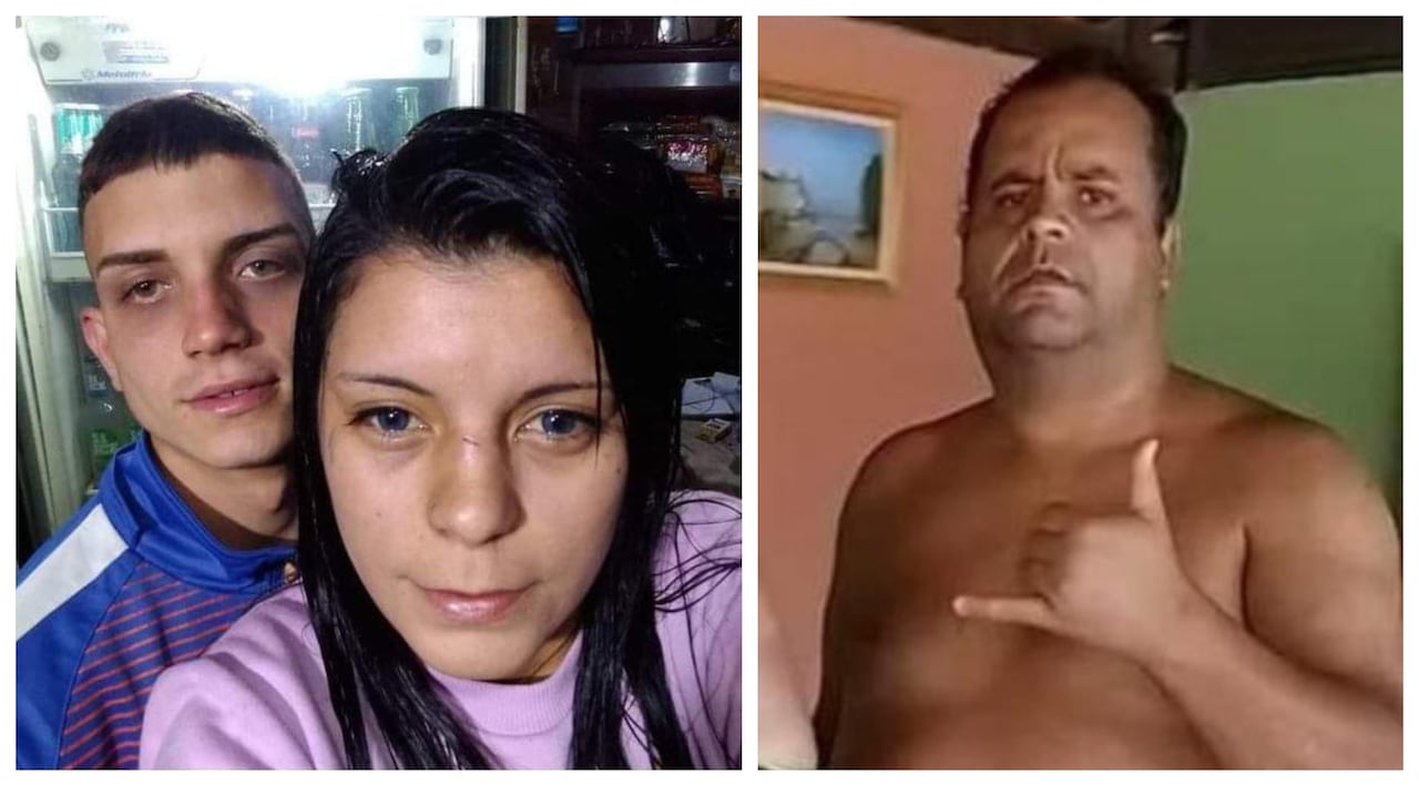 Camila Oliveira junto a su pareja y al lado su padre con quien su pareja la engañaba.