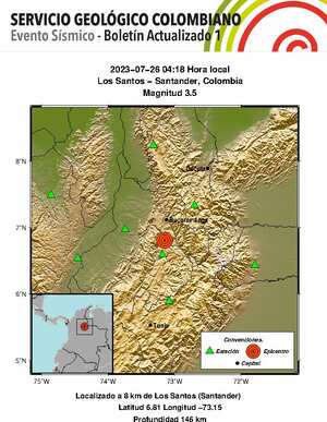 Este 26 de julio de registró un temblor en la madrugada.