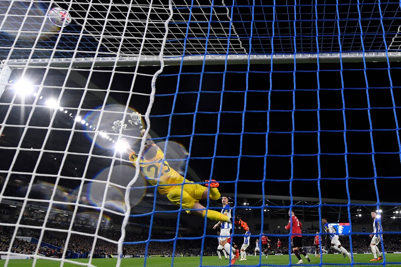 Imagen del partido entre el Brighton y Manchester United, por la Premier League 2022-2023.