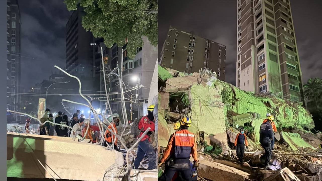 Imágenes revelan el derrumbe de una torre residencial de 14 pisos en Venezuela
