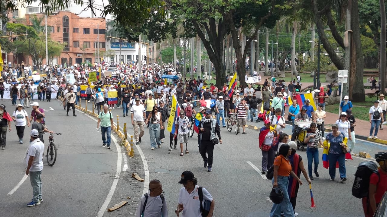 Así avanza la jornada de manifestaciones en Cali.