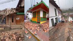 Varias imágenes publicadas tras el terremoto muestran el estado de algunos inmuebles y sectores de Argelia, Valle del Cauca, donde se reportaron afectaciones en viviendas e infraestructura.