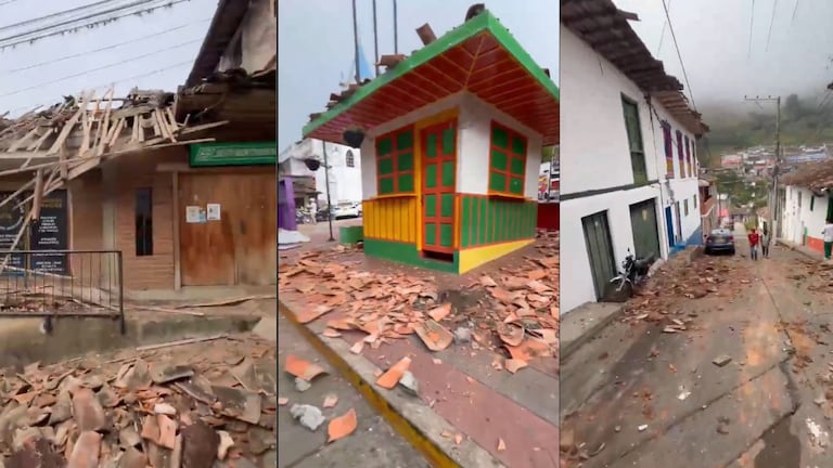 Varias imágenes publicadas tras el terremoto muestran el estado de algunos inmuebles y sectores de Argelia, Valle del Cauca, donde se reportaron afectaciones en viviendas e infraestructura.