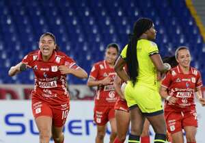 Imagen del partido entre América de Cali y La Equidad, por los cuartos de final de vuelta de la Liga Femenina 2023.