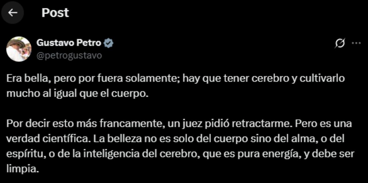 Ante la controversia, el jefe de Estado publicó un mensaje en la red social X (antes Twitter).