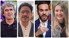 Sergio Fajardo, Iván Cepeda, Abelardo de la Espriella y Paloma Valencia, candidatos a la presidencia de Colombia.