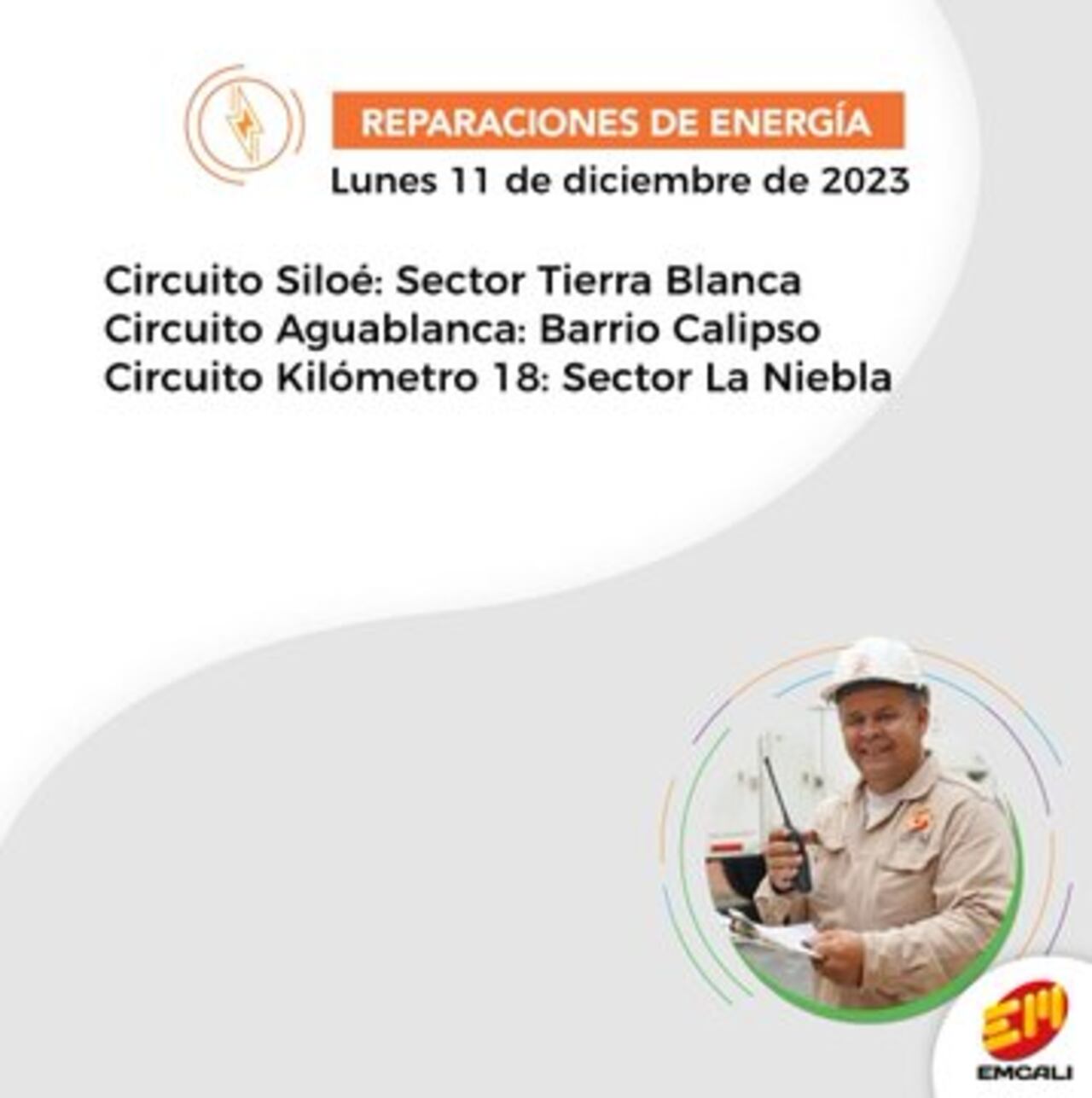 Reparaciones Emcali 11 de diciembre