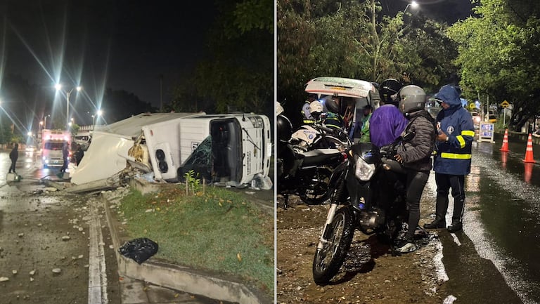 Movilidad y Tránsito realizaron operativos nocturnos en el Km 18 mientras atendían accidente de camión