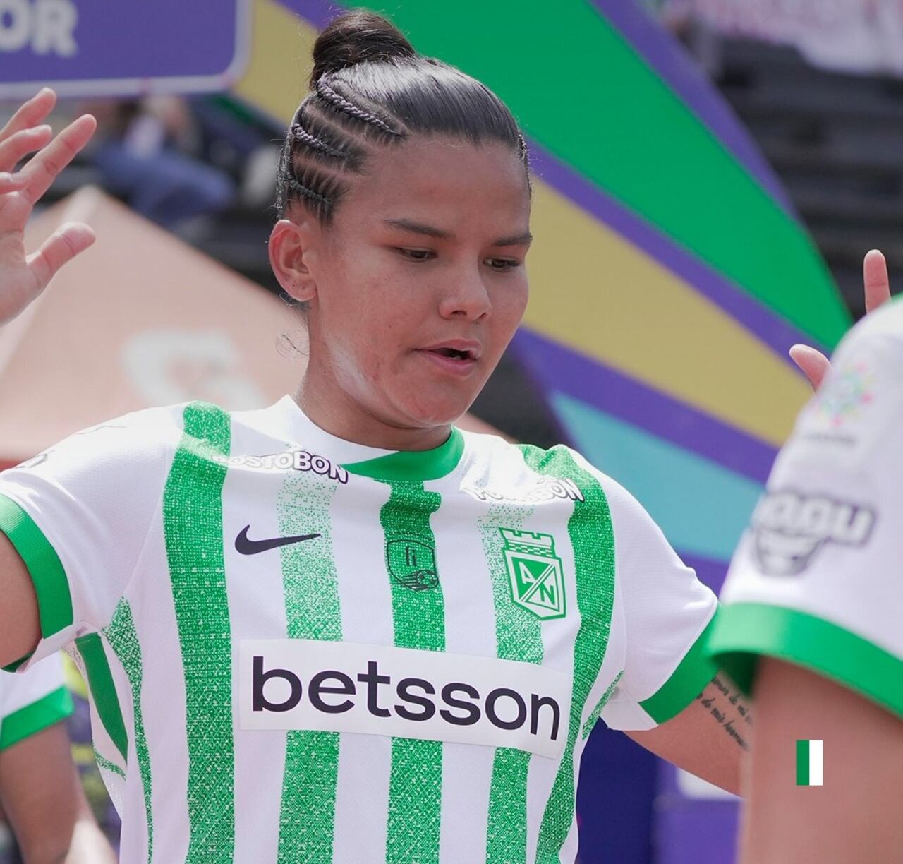 Manuela González, previo al partido de la Liga Femenina entre Atlético Nacional y Santa Fe.