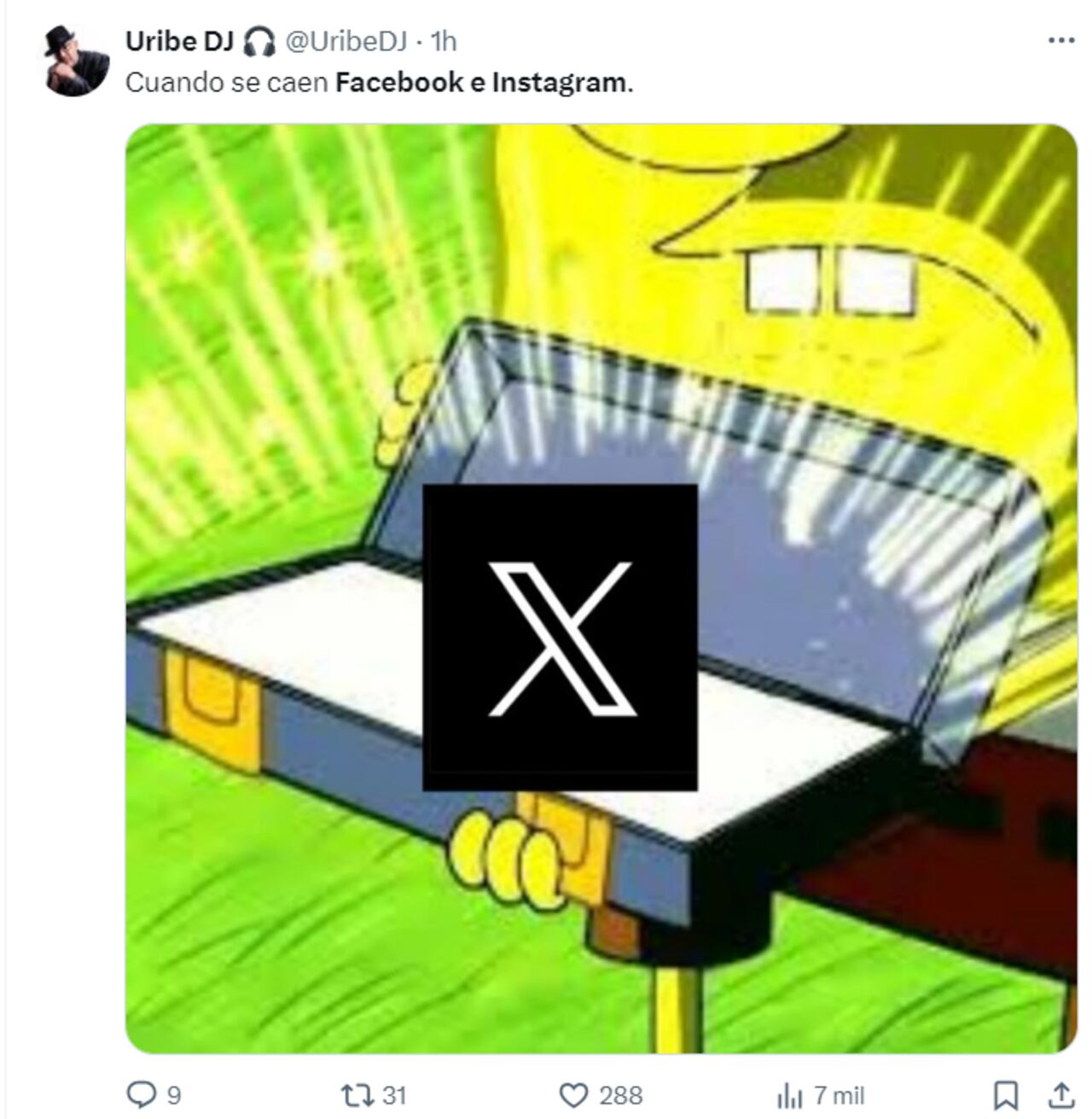 Internautas de X se burlan de la caída de Facebook e Instagram, este martes, a nivel mundial.