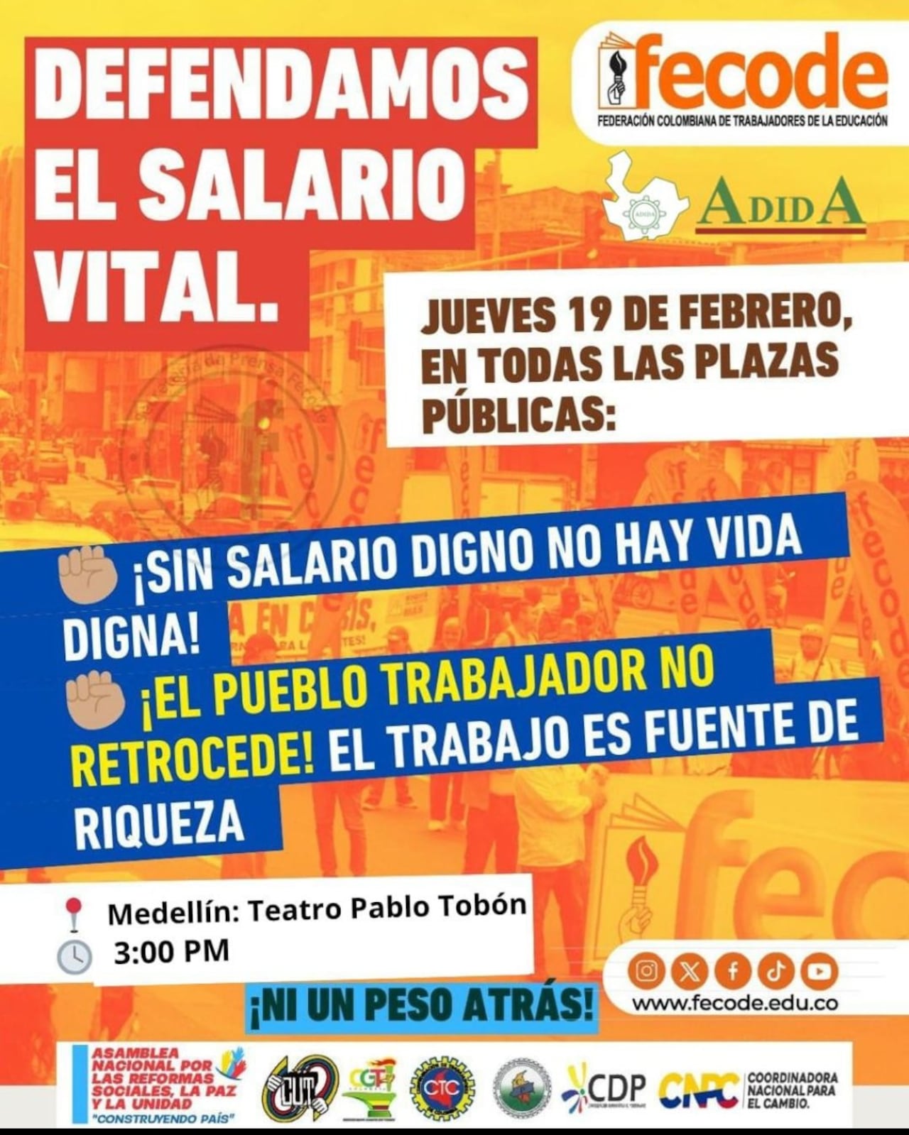 Manifestaciones en defensa del salario mínimo