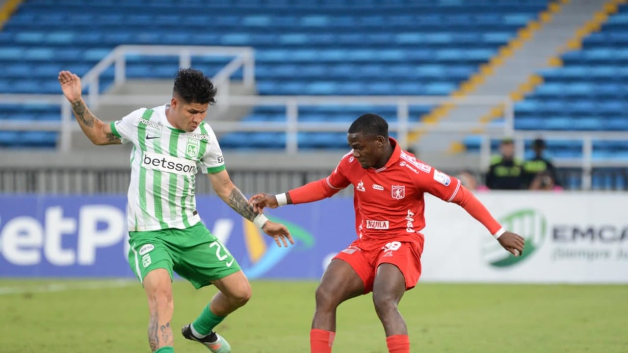 Imagen del partido entre América de Cali y Atlético Nacional por la fecha 6 del Grupo A de los cuadrangulares semifinales del segundo semestre de la Liga Colombiana 2025.