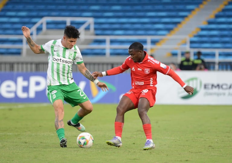 Imagen del partido entre América de Cali y Atlético Nacional por la fecha 6 del Grupo A de los cuadrangulares semifinales del segundo semestre de la Liga Colombiana 2025.
