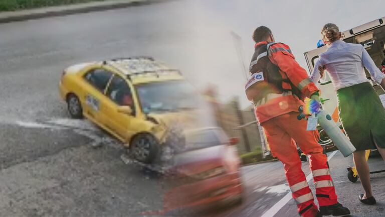 Accidente entre motocicleta y taxi deja un herido en La Morada, Jamundí.