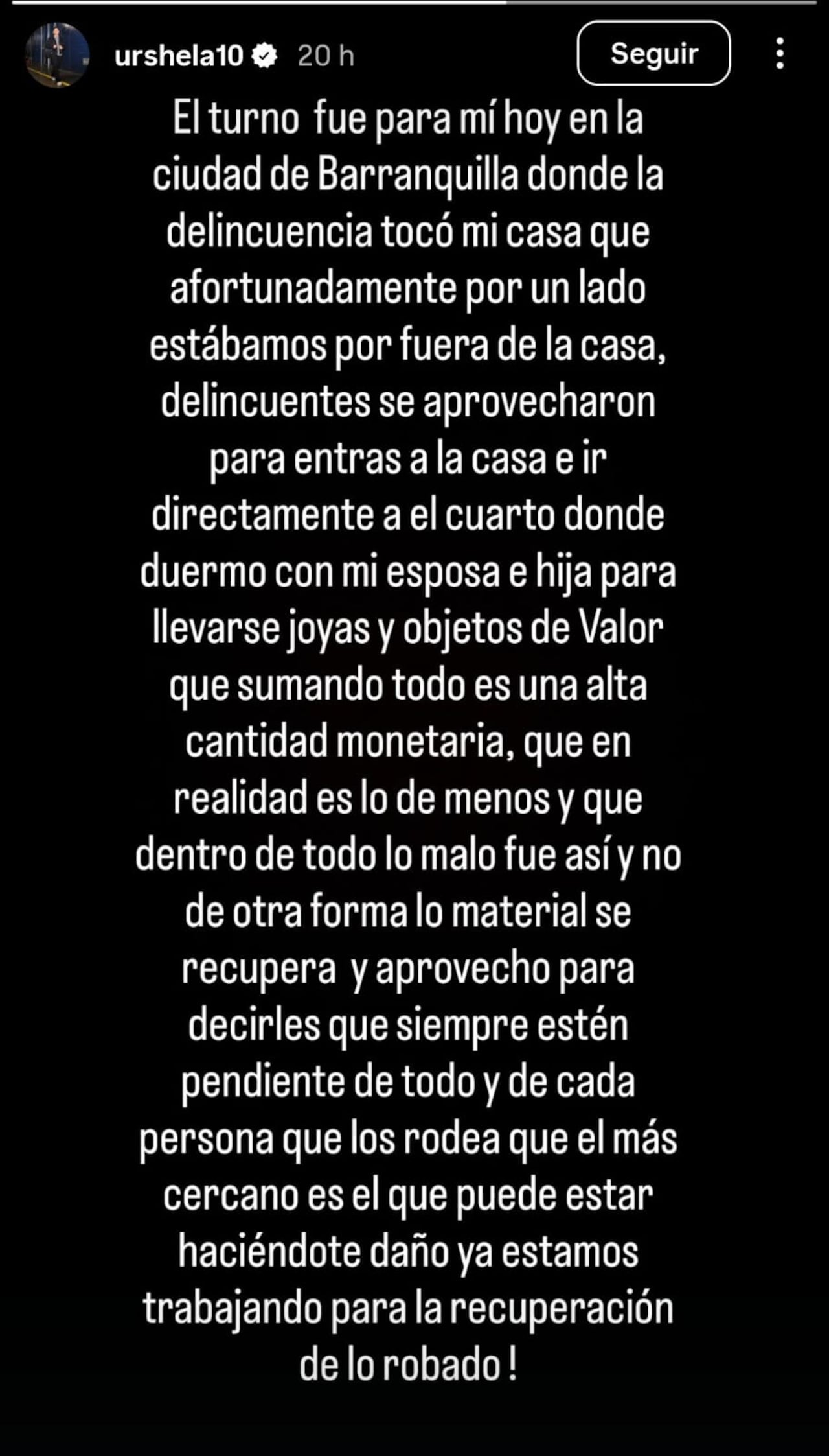 Este fue el mensaje que publicó el beisbolista para informar sobre el hurto del que fue víctima.