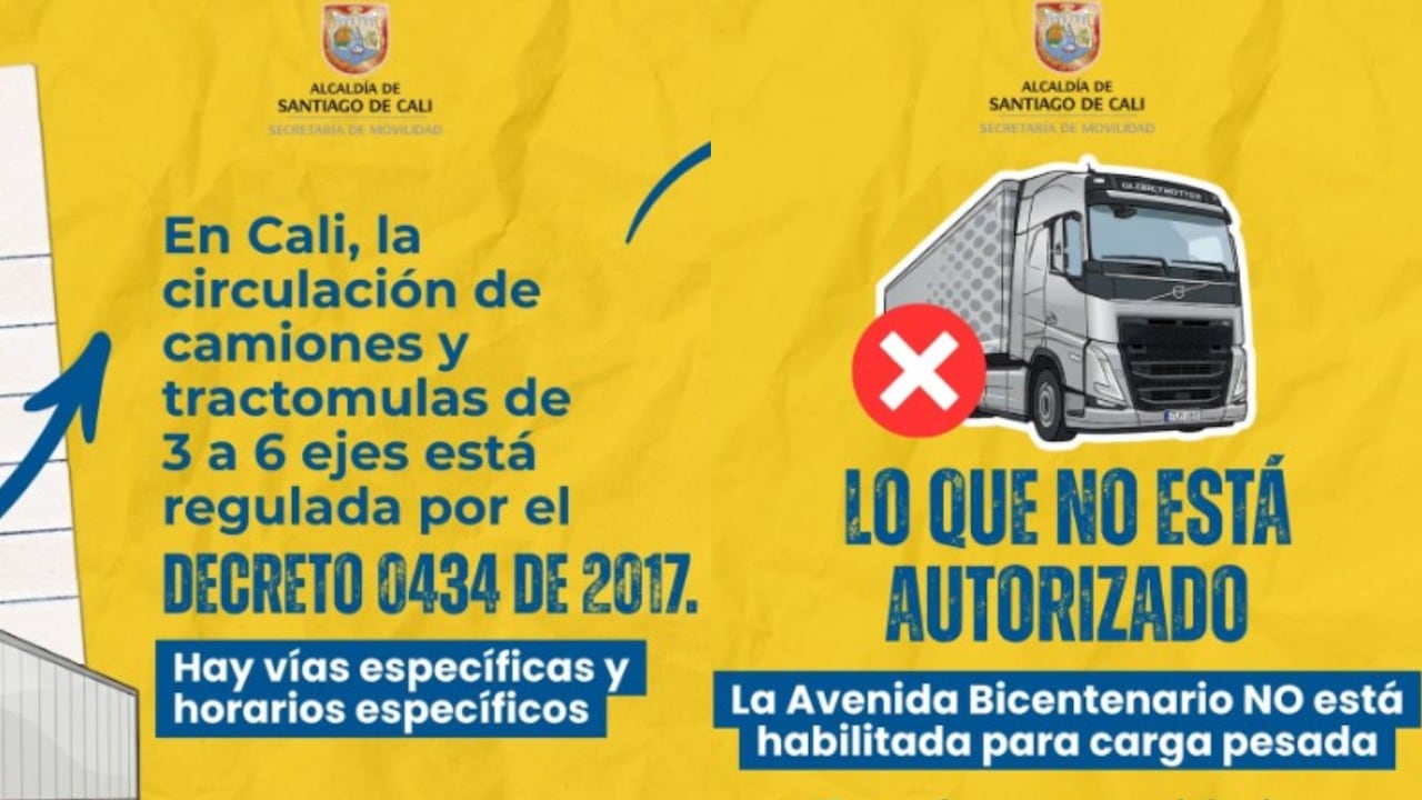Vehículos de carga deben cumplir con normas para transitar por las vías de Cali