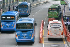 Inicio del servicio complementario entre el mío y el transporte intermunicipal de Jamundí. Los pasajeros llegan a la terminal Simón Bolívar y hacen el transbordo a los buses del mío. Foto Jorge Orozco.