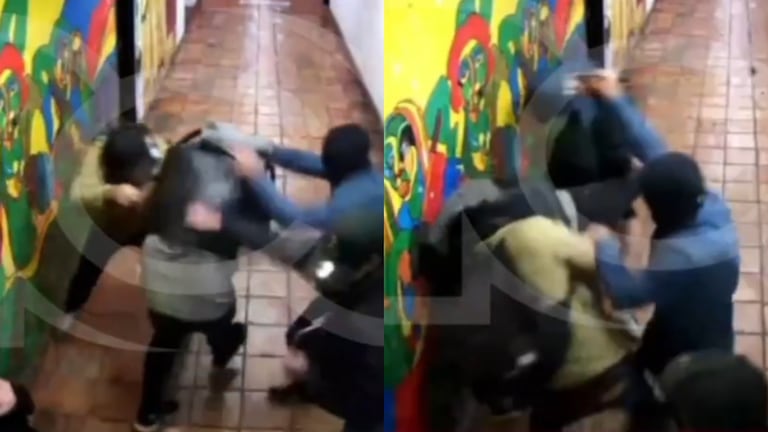 Momento del ataque en el a estudiante en la Universidad Nacional.