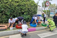 Las labores de pintura y adecuación devolvieron una nueva imagen al acceso de la Unidad Recreativa San Luis, fortaleciendo el sentido de pertenencia de la comunidad.