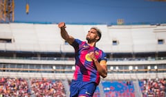 Ronald Araújo tras marcar el gol del triunfo del FC Barcelona.