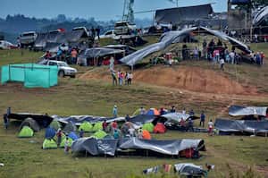 Campamentos de la Minga Indígena Nacional que este sábado ya completa seis días: (Foto: Raúl Palacios).