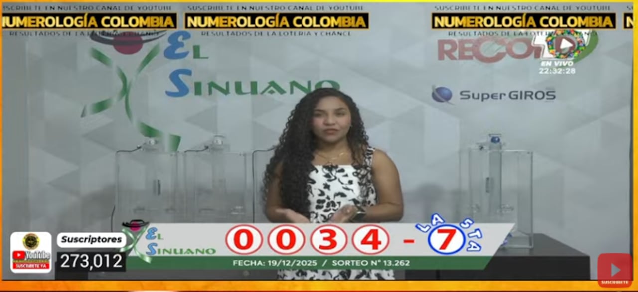 Horas más tarde, se llevó a cabo el Sinuano Noche, cuyo sorteo se realiza de lunes a sábado a las 10:30 p. m.