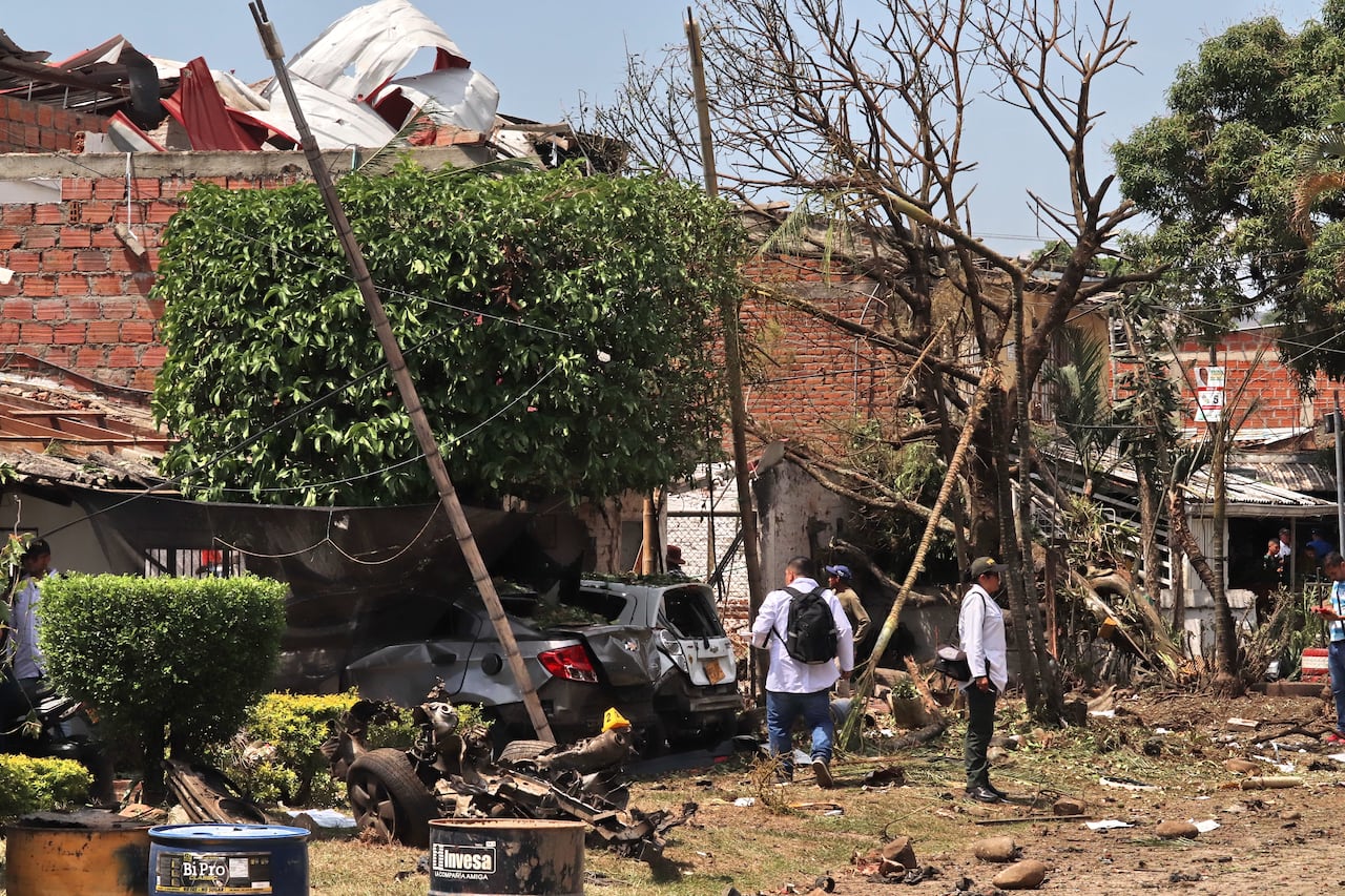 Atentado terrorista con carrobomba en Potrerito corregimiento de Jamundí Valle del Cauca