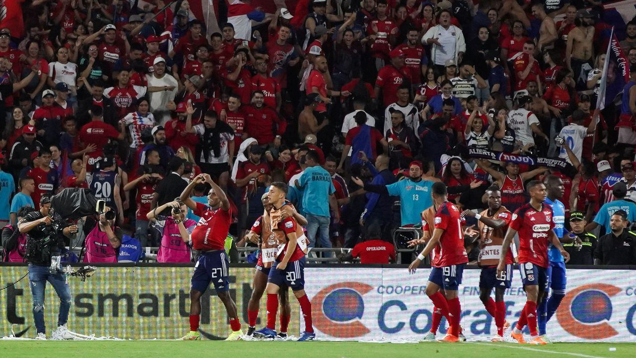 Imagen del partido entre Independiente Medellín y Atlético Nacional por la fecha 2 del cuadrangular semifinal del Grupo B.