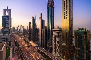 Vista aérea de Dubái, en Emiratos Árabes Unidos