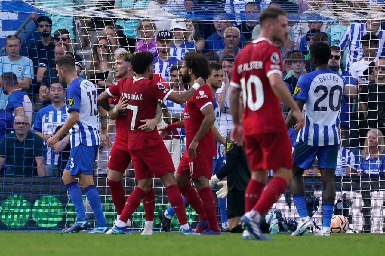 Liverpool celebrando una de las anotaciones de Salah.
