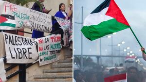 Desde la Biblioteca Departamental, un grupo de personas respaldó a Palestina en medio del conflicto de Israel-Hamás.