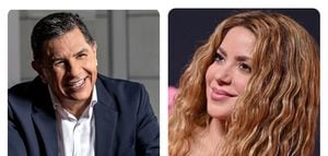 Alcalde de Cali, Jorge Iván Ospina Gómez; y Shakira, artista barranquillera reconocida a nivel internacional, .