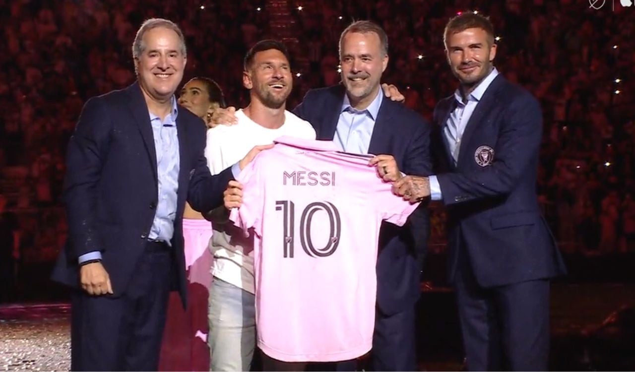 Lionel Messi en su presentación oficial con Inter de Miami.